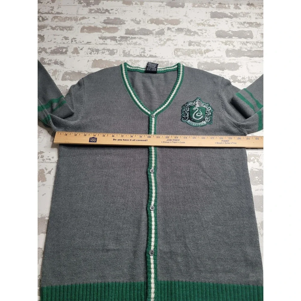 Wizarding World of Harry Potter Slytherin House Gray Button‎ Up Cardigan Medium